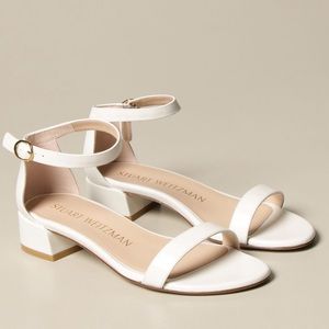 Nudist June Stuart Weitzman sandal in white size 9 fits 9.5